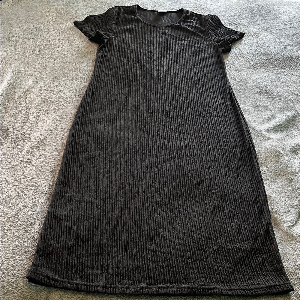 Ribbed stretch midi dress short sleeved new